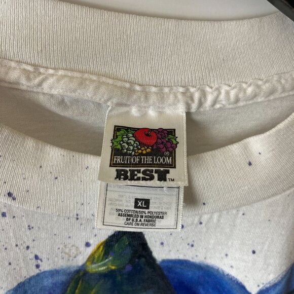 Vintage 90s Bird House Painted T Shirt Adult White XL Extra Large Single Stitch - Picture 11 of 13